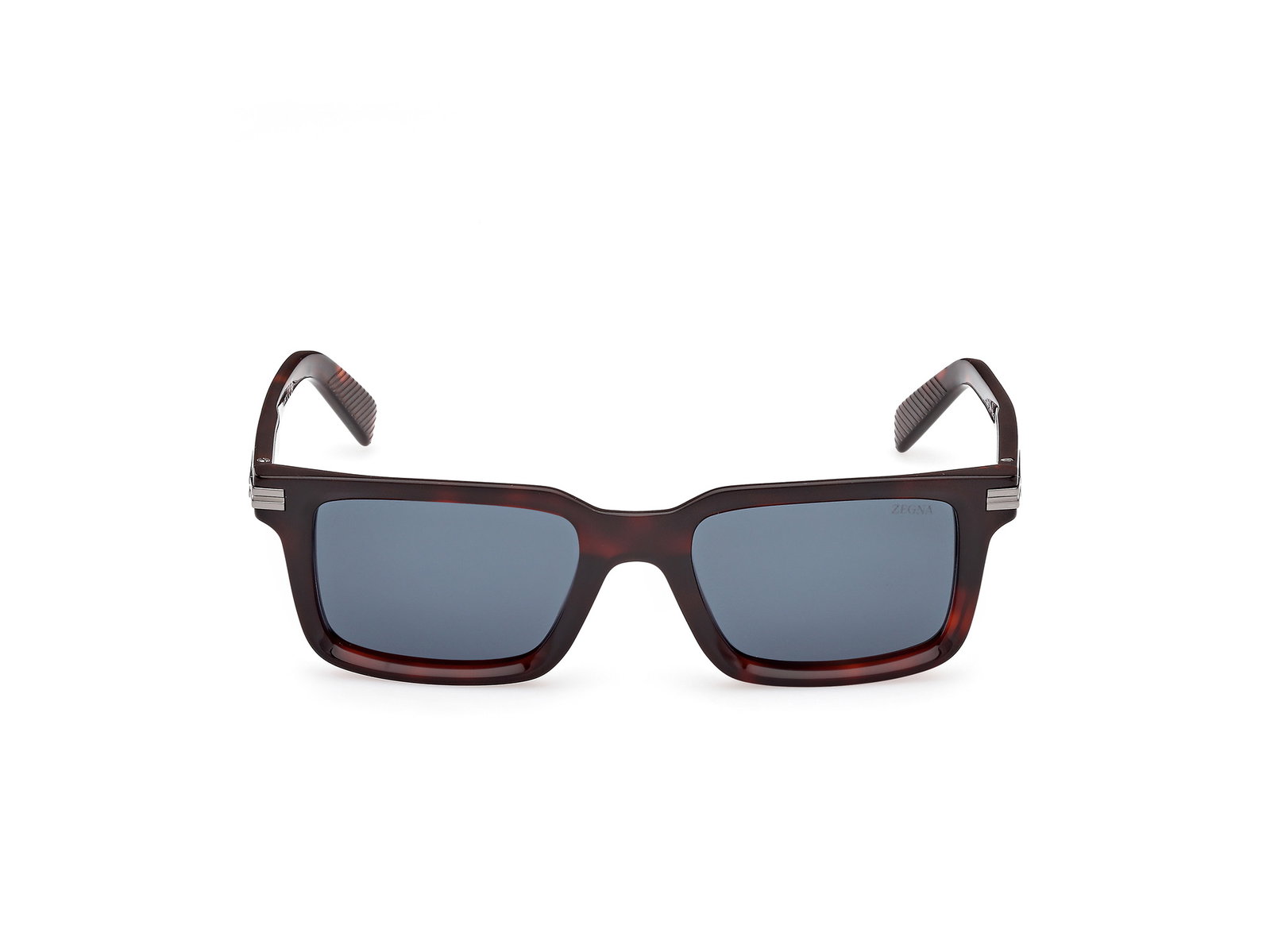 Das Bild zeigt die Zegna Sonnenbrille 0249 in rot havanna von vorne.
